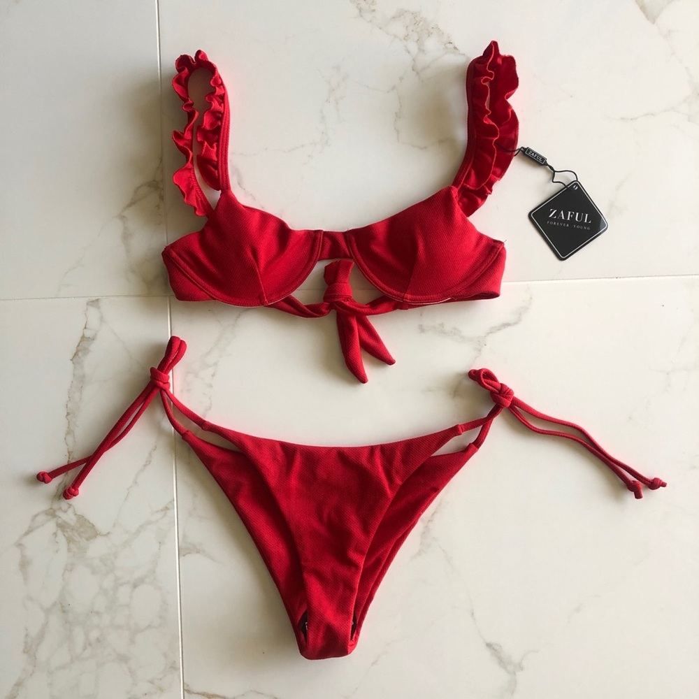Zaful Red Swimsuit Set